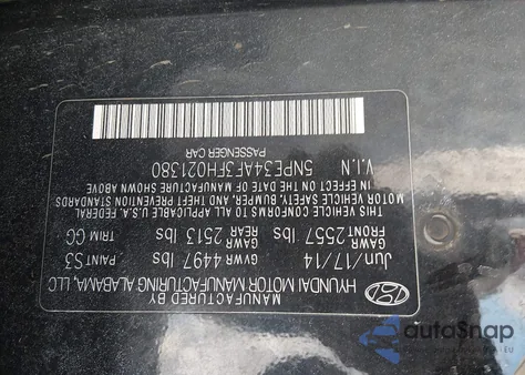 2015 Hyundai Sonata Limited from USA, damaged, VIN 5NPE34AF3FH021380